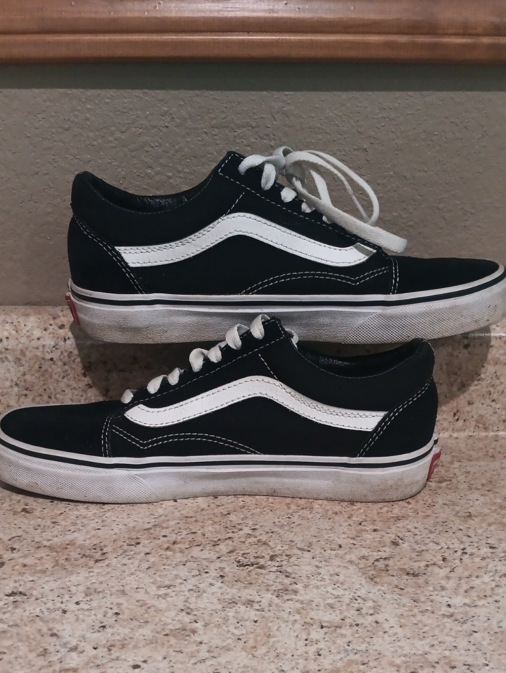 Vans Black Low-Top Sneakers with White Side Stripe - Picture 4 of 7